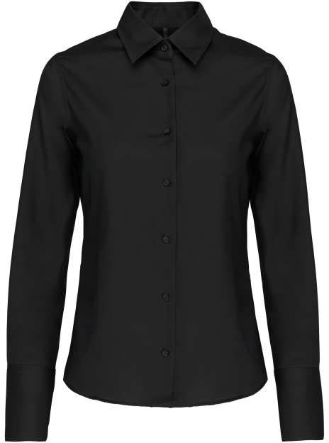 Kariban Ladies' Long-sleeved Non-iron Shirt - čierna
