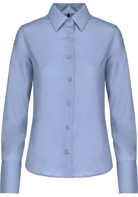 Kariban Ladies' Long-sleeved Non-iron Shirt - modrá