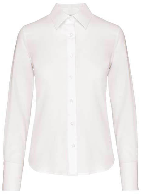 Kariban Ladies' Long-sleeved Non-iron Shirt - biela