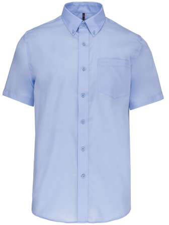 Kariban Men's Short-sleeved Non-iron Shirt - modrá