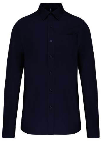 Kariban Men's Long-sleeved Cotton Poplin Shirt - Kariban Men's Long-sleeved Cotton Poplin Shirt - Navy