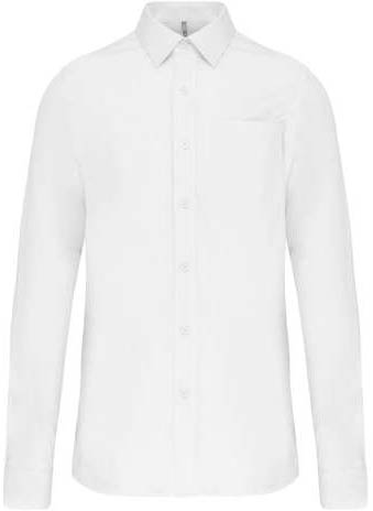 Kariban Men's Long-sleeved Cotton Poplin Shirt - biela