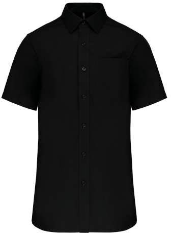 Kariban Men's Short-sleeved Cotton Poplin Shirt - Kariban Men's Short-sleeved Cotton Poplin Shirt - Black