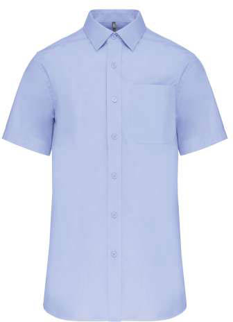 Kariban Men's Short-sleeved Cotton Poplin Shirt - blau