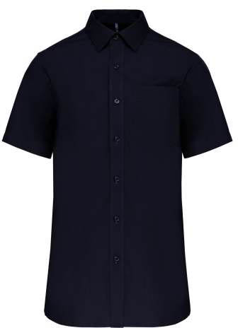 Kariban Men's Short-sleeved Cotton Poplin Shirt - modrá