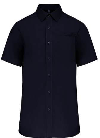 Kariban Men's Short-sleeved Cotton Poplin Shirt - blue