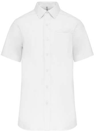 Kariban Men's Short-sleeved Cotton Poplin Shirt - bílá