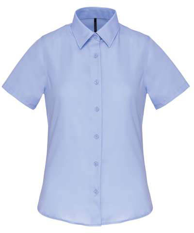 Kariban Ladies' Short-sleeved Cotton Poplin Shirt - Kariban Ladies' Short-sleeved Cotton Poplin Shirt - Stone Blue