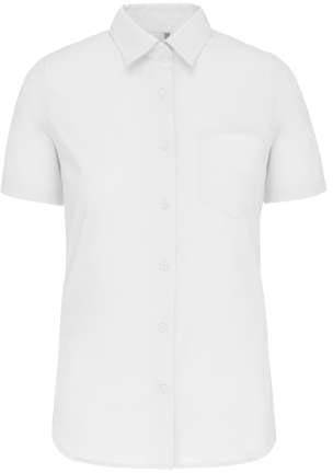 Kariban Ladies' Short-sleeved Cotton Poplin Shirt - Kariban Ladies' Short-sleeved Cotton Poplin Shirt - White