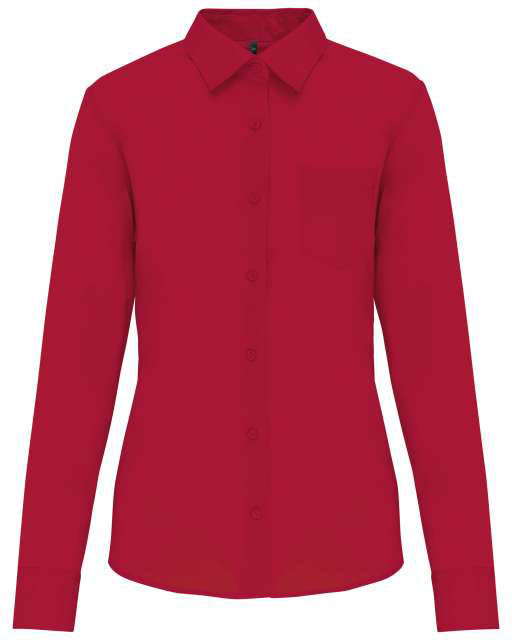 Kariban Jessica Ladies' Long-sleeved Shirt - červená