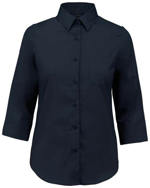 Kariban Ladies' 3/4 Sleeved Shirt - Kariban Ladies' 3/4 Sleeved Shirt - Navy