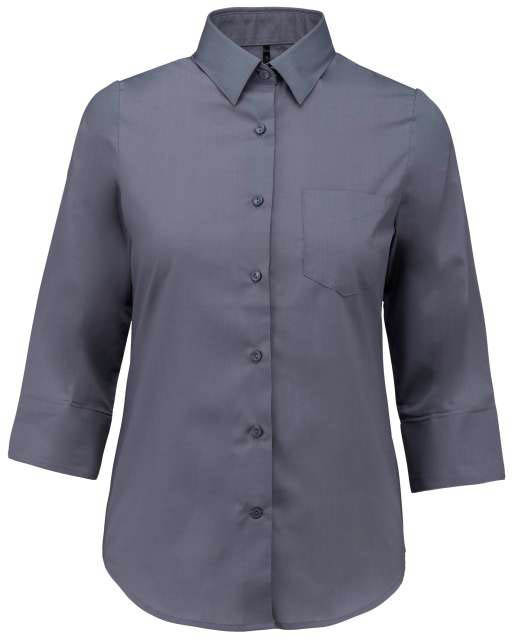 Kariban Ladies' 3/4 Sleeved Shirt - Kariban Ladies' 3/4 Sleeved Shirt - Charcoal