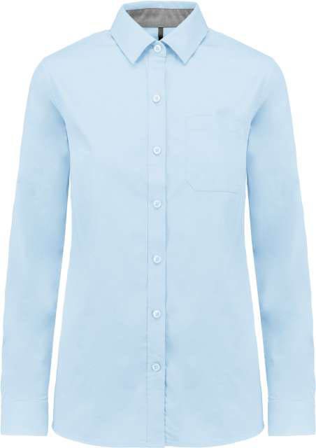 Kariban Ladies’ Nevada Long Sleeve Cotton Shirt - blau