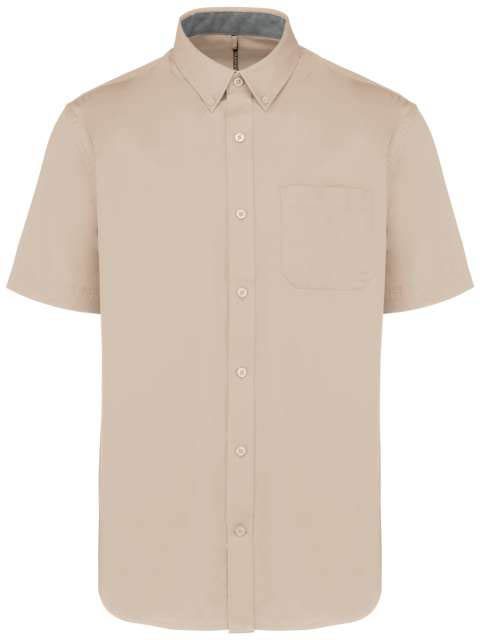 Kariban Men's Ariana Iii Short Sleeve Cotton Shirt - Kariban Men's Ariana Iii Short Sleeve Cotton Shirt - Natural