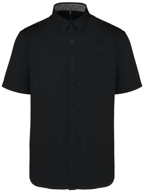 Kariban Men's Ariana Iii Short Sleeve Cotton Shirt - black