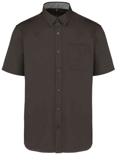 Kariban Men's Ariana Iii Short Sleeve Cotton Shirt - šedá