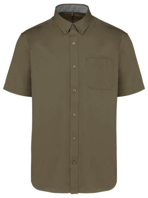 Kariban Men's Ariana Iii Short Sleeve Cotton Shirt - Kariban Men's Ariana Iii Short Sleeve Cotton Shirt - Military Green