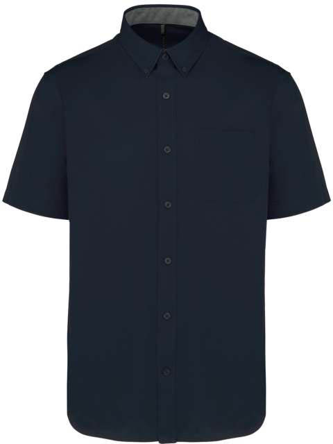 Kariban Men's Ariana Iii Short Sleeve Cotton Shirt - modrá