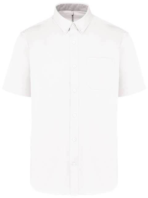 Kariban Men's Ariana Iii Short Sleeve Cotton Shirt - bílá