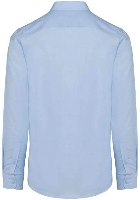 Kariban Men Long-sleeved Easy Care Shirt Without Pocket - modrá