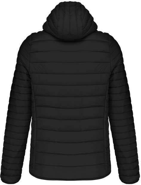 Kariban Men's Lightweight Hooded Padded Jacket - čierna
