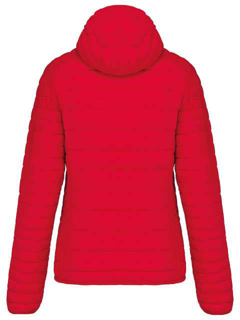 Kariban Ladies' Lightweight Hooded Padded Jacket - Kariban Ladies' Lightweight Hooded Padded Jacket - Cherry Red