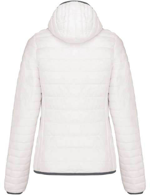 Kariban Ladies' Lightweight Hooded Padded Jacket - Kariban Ladies' Lightweight Hooded Padded Jacket - White
