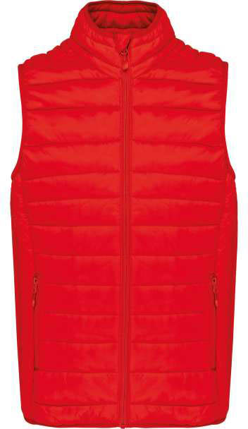 Kariban Men’s Lightweight Sleeveless Fake Down Jacket - red