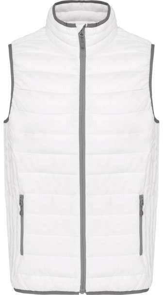 Kariban Men’s Lightweight Sleeveless Fake Down Jacket - bílá