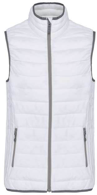 Kariban Ladies' Lightweight Sleeveless Fake Down Jacket - biela