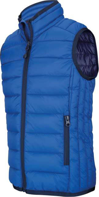 Kariban Kids' Lightweight Sleeveless Padded Jacket - modrá