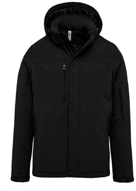 Kariban Men's Hooded Softshell Lined Parka - čierna