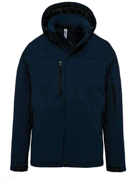 Kariban Men's Hooded Softshell Lined Parka - Kariban Men's Hooded Softshell Lined Parka - Navy