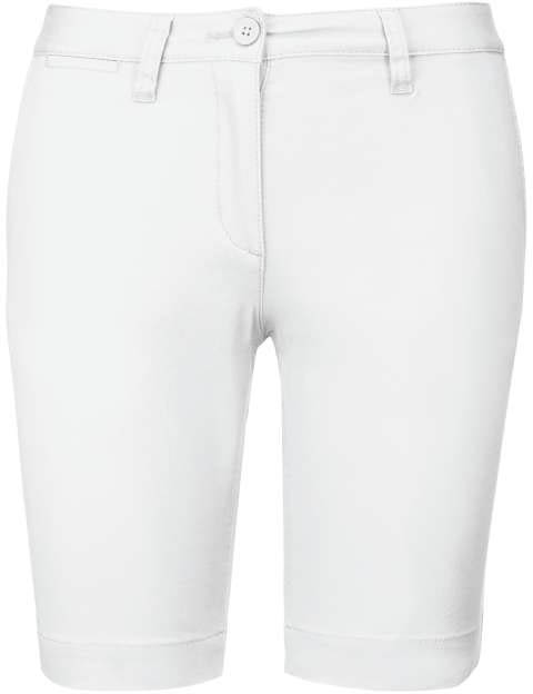 Kariban Ladies' Chino Bermuda Shorts - biela