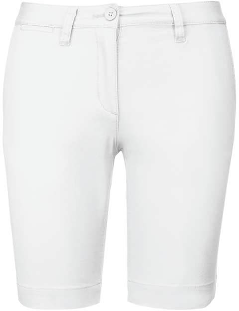 Kariban Ladies' Chino Bermuda Shorts - Kariban Ladies' Chino Bermuda Shorts - White