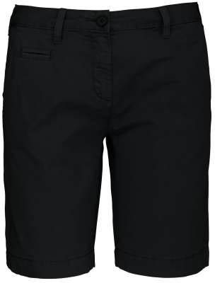 Kariban Ladies' Washed Effect Bermuda Shorts - čierna