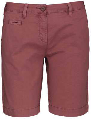 Kariban Ladies' Washed Effect Bermuda Shorts - červená