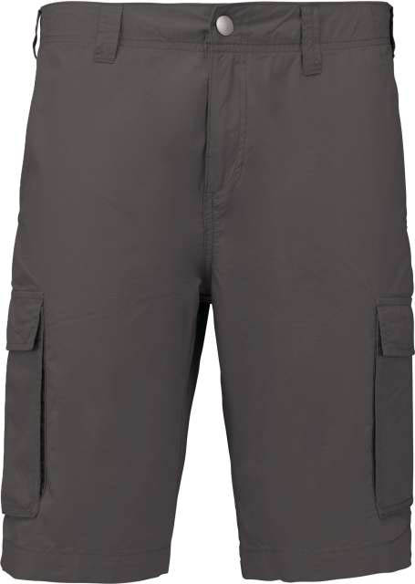 Kariban Men's Lightweight Multipocket Bermuda Shorts - šedá