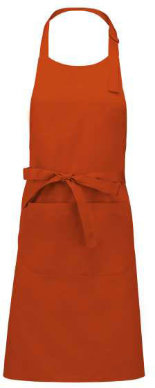 Kariban Polyester Cotton Apron With Pocket - oranžová