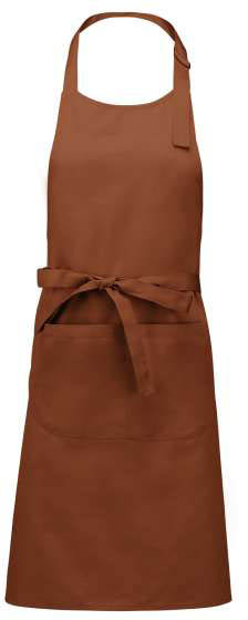 Kariban Polyester Cotton Apron With Pocket - hnedá