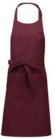 Kariban Polyester Cotton Apron With Pocket - red