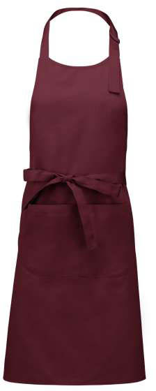 Kariban Polyester Cotton Apron With Pocket - červená