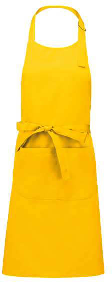 Kariban Polyester Cotton Apron With Pocket - žltá