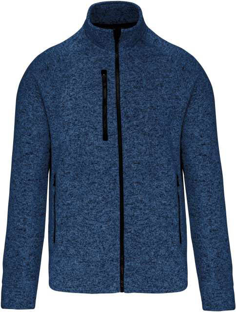 Kariban Men's Full Zip Heather Jacket - modrá