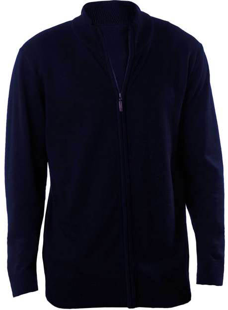 Kariban Men's Full Zip Cardigan - blue