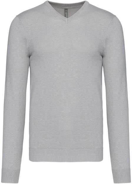 Kariban Men’s V-neck Jumper - šedá