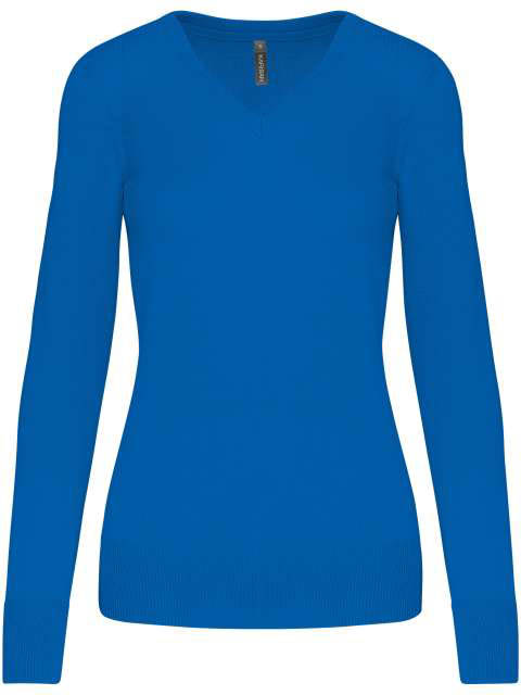 Kariban Ladies' V-neck Jumper - blue