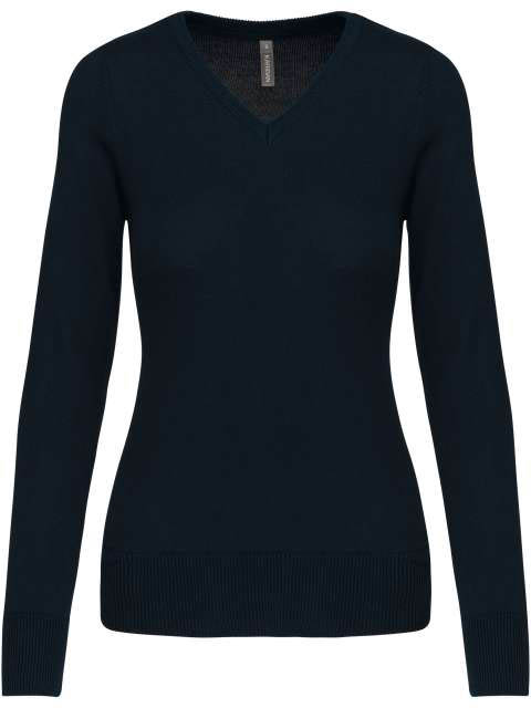 Kariban Ladies' V-neck Jumper - blue