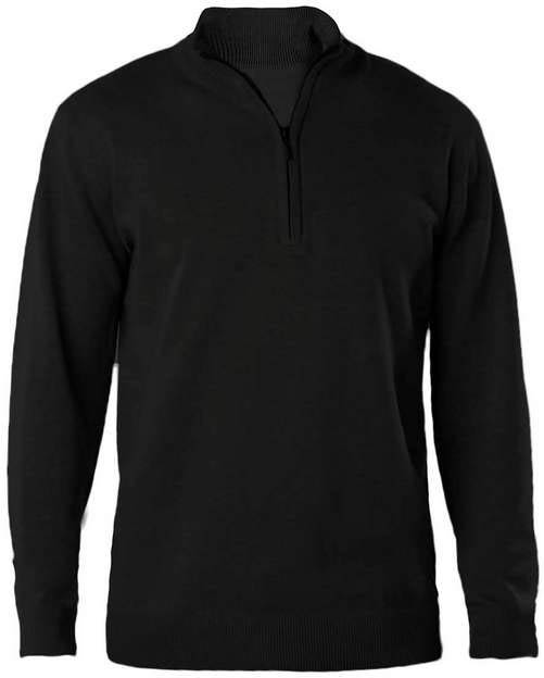 Kariban Men's Zip Neck Jumper - Kariban Men's Zip Neck Jumper - Black