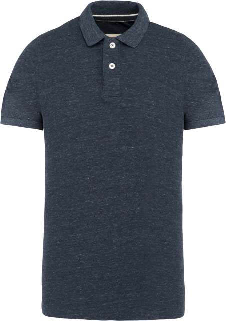 Kariban Men's Vintage Short Sleeve Polo Shirt - Kariban Men's Vintage Short Sleeve Polo Shirt - Heather Sport Royal